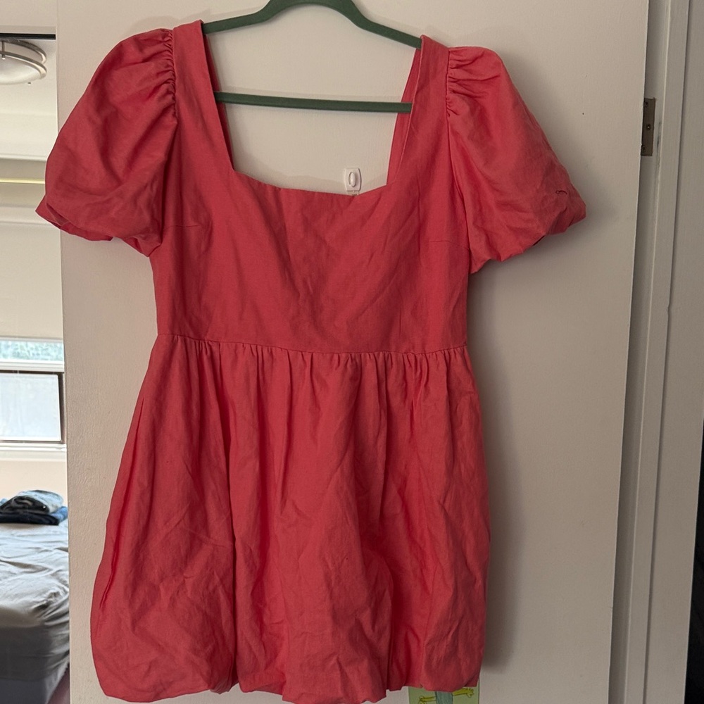 Women's Pink Puff Sleeve Top